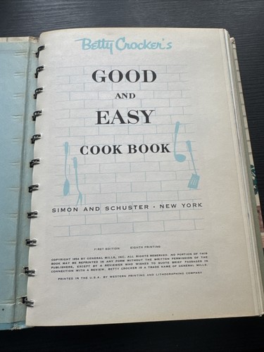 Betty Crocker's Good and Easy Cookbook 1954 First Edition 8th Printing Recipes - Picture 2 of 8