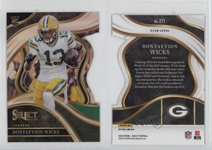 2023 Select Club Level Green & Yellow Prizm Die-Cut Dontayvion Wicks Rookie RC