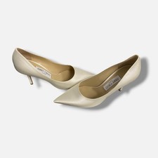 Jimmy Choo Women's Ivory Love 85 Satin Pumps Heels Size 37.5