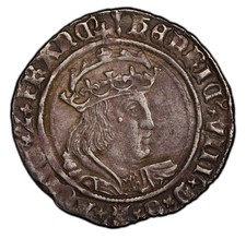 England - 1526-1544 Henry VIII Groat - PCGS AU53 - RARE ONLY 2 FINER - PORTRAIT!