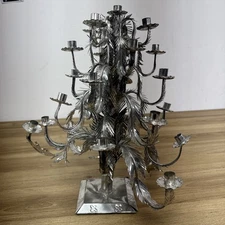 Elegant Rare Mexico Tin Art 25 FEATHER Candelabra Christmas Tree