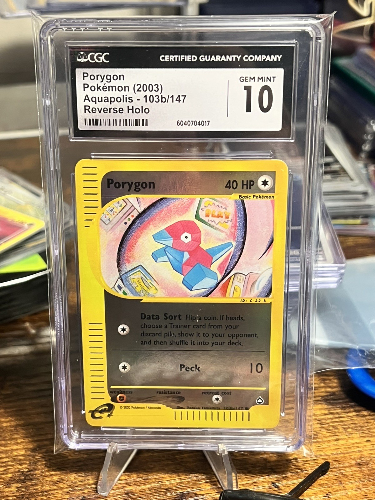 Porygon 103b/147 reverse Aquapolis 2003 Pokemon Card CGC 10 POP 11!