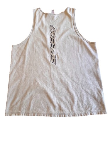 Vintage Speedo Tank Top Mens XL 90s Made in USA Cotton Spell Out Logo - Picture 1 of 6