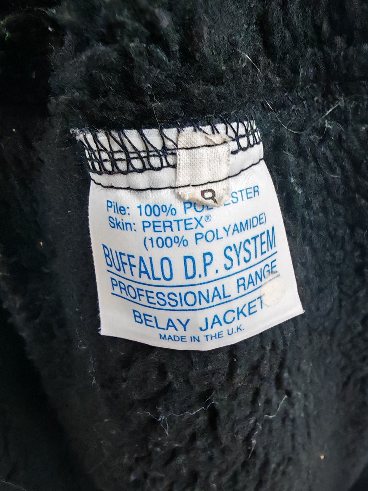 Buffalo Systems Mens Belay Jacket Black Size 38 Medium Pertex Pile Coat image 7