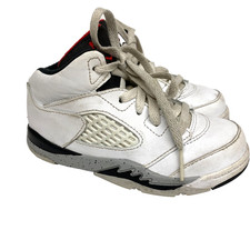Air Jordan 5 Retro TD White Cement High Top Sneaker Toddler Boys 9