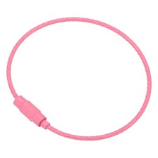 6 Inch Wire Keychain Cable, 5 Pack Titanium Steel Key Ring Loop, Pink