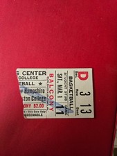 March 1 1975 Boston College v New Hampshire Basketball Ticket.
