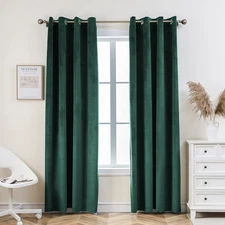 Velvet Curtains [2 Panels] Heavy Blackout Window Drapes with Grommet, Thermal...