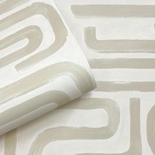 Brushed Geo Charcoal Cream Neutral Wallpaper Abstract Holden Paste The Paper