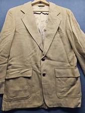 Palm Beach 100 Camel Hair Blazer Mens 44L Beige Tan Sport Coat Jacket