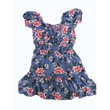 Girl's 1st Kiss Blue and Pink Floral Dress Size 6 Medium NWOT