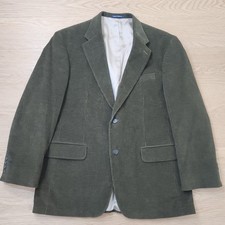 Lands' End Classic Olive Green Corduroy Blazer Men's 43R Sport Coat Academia EUC