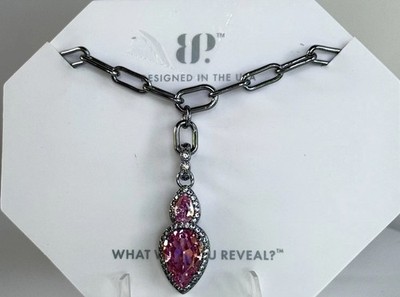 Bomb Party Necklace ''She Makes Things Happen'' Rose Quartz On Hematite