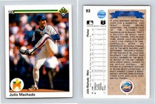 Julio Machado Pitcher New York Mets Upper Deck 1990 Card 93 Rookie. rookie card picture