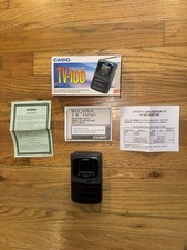 Vintage 1980s Casio TV-100B LCD Color Pocket TV Box Manual Powers On NTSC Retro