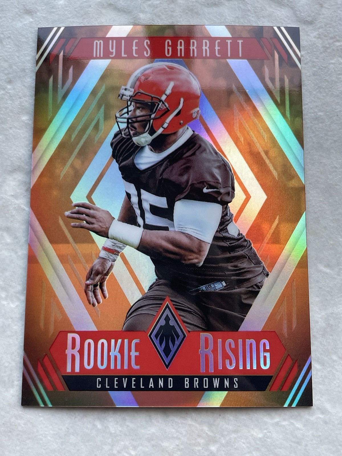 Myles Garrett Panini Phoenix Rookie Rising #RR1 Orange