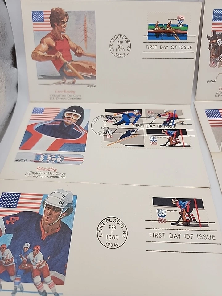 Vintage First Day Of Issue Cover Olympics 1980 USA Sports Envelope Lot Of 12 - Image 2 of 4