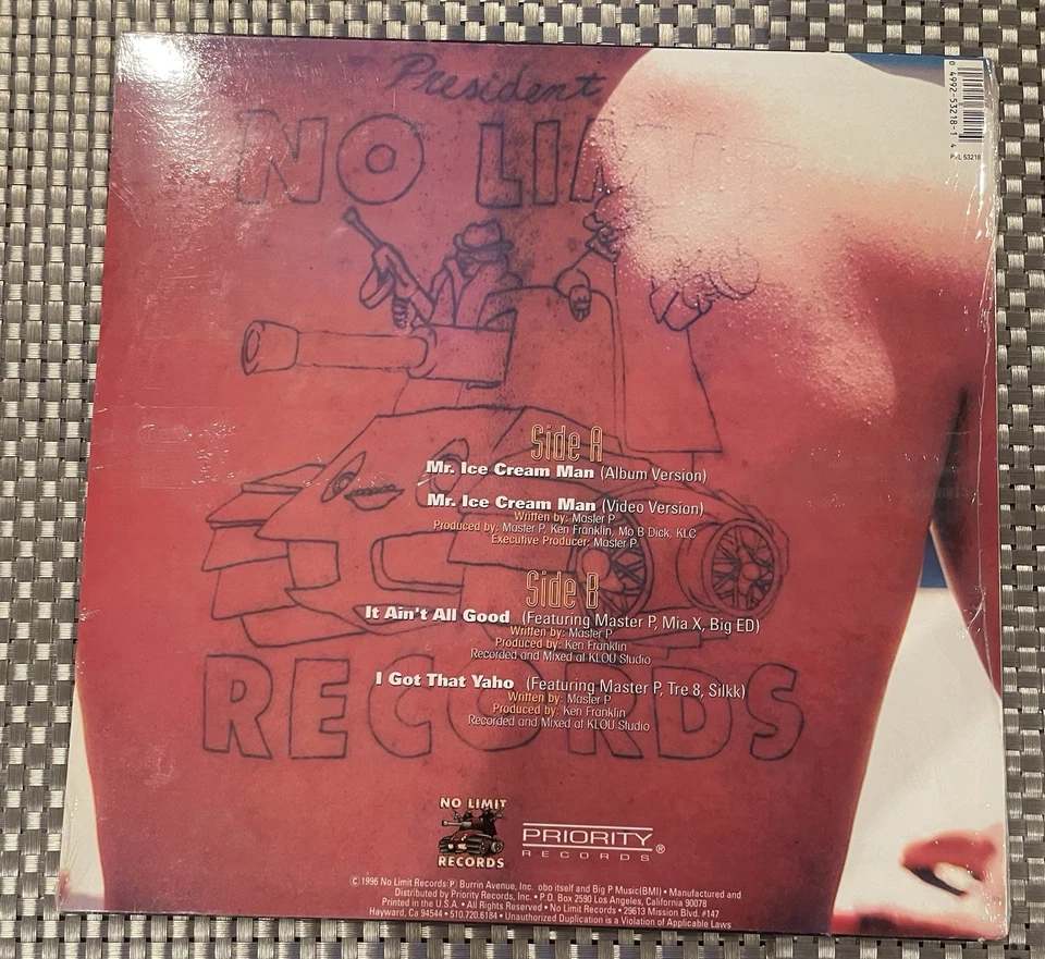 MASTER P MR. ICE CREAM MAN LP 12” SINGLE NEW SEALED NO LIMIT RECORDS 1996 - Image 2 of 4