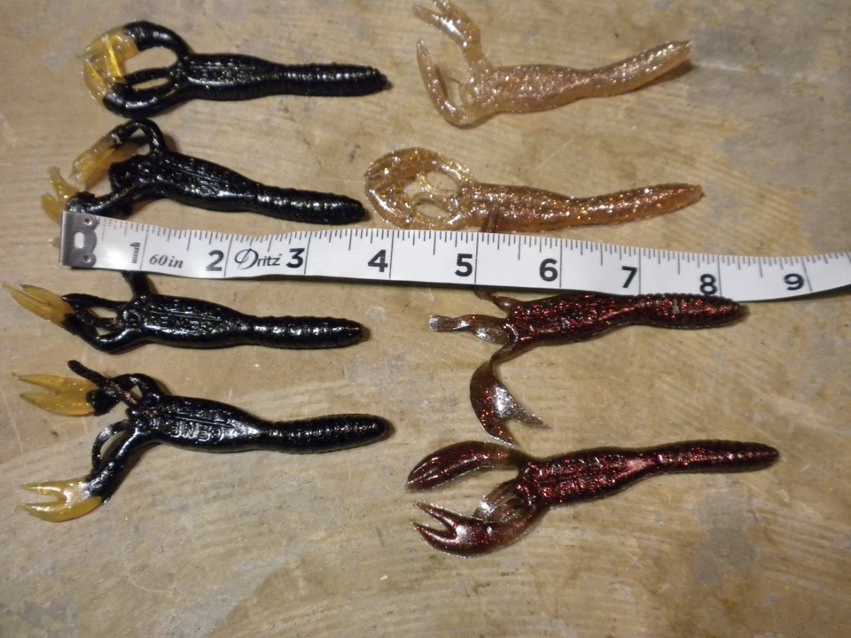 Vintage Loose Opened 8 Gene Larew Salt Craw Swimbaits - 3 Different Colors - Image 2 of 4