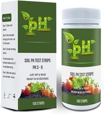 Soil Ph Test Kit Soil Ph Tester Strips(3-9 Range),100 Strips Test Soil of Garden