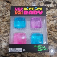 NeeDoh Nice Ice Baby 4 pack, Set of Four Nee Doh Mini Nice Cube Pink Blue Purple