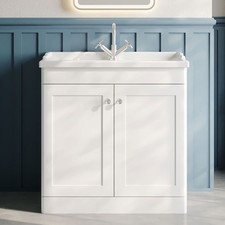Nuie Classique Floor Standing 2-Door Vanity Unit with Traditional Basin 800mm Wi