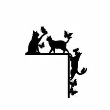Eckdeko mit Katzen und Schmetterlingen 3D-Effekt Katze mit Schmetterling