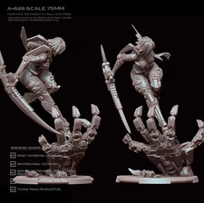 1/24 Cyberpunk Girl Resin Model Kit 75mm Unpainted Sci-Fi Figure Unassembled