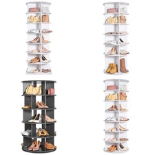 Uimoso 5-7tiers Rotating Shoe Rack Tower 360° Spinning Shoe Display Carousel
