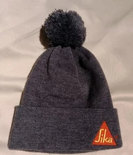 Sika Winter Beanie Toboggan Hitwear Gray Pom Pom Logo