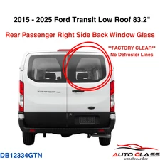 Fit 2015-2025 Ford Transit 83.2" Low-Roof Van Passenger Right Back Window Glass
