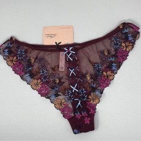 Agent Provocateur Bluebelle Burgundy Multi Brief AP5 Extra Large New