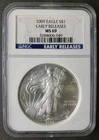 2009 $1 American Silver Eagle Dollar NGC MS69