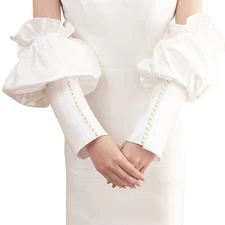 Fingerless Arm Gloves Wedding Dress Gloves Dancing Party Arm Sleeves for Female