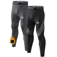 2Pack Men's Thermal Compression Pants Base Layer Long Johns Ski Leggings Warm