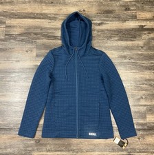 NOBULL Quilted Full-Zip Hoodie Jacket Womens Size Small Blue Long Sleeve