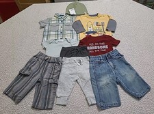 9PC Baby Boys 3-6 Months Long short Sleeve Shirts Pants Hat Casual Clothing Lot