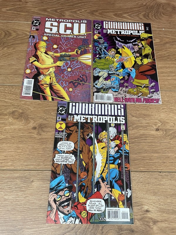 Bundle Of 3 DC Comics Comic Book Job Lot Guardians Of Metropolis & S.C.U