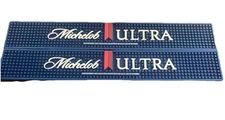 Lot of 2 Two Michelob Ultra BL Rubber Rail Railing Spill Mat Beer Used 3 X 23
