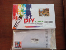 2 DIY Paint by Numbers Kits 40X50 CM. Sea Side Mountain Houses. Unopened.