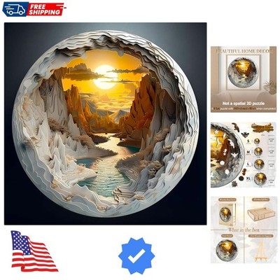 Wooden Puzzle for Adults-3D Vision Effect Wooden Puzzle Unique Shape Advanced...
