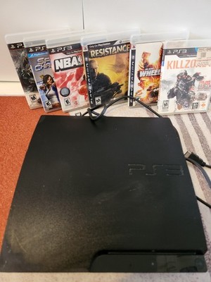Sony PlayStation  PS3 Slim 160GB CECH-3001A,Console Bundle with Cables & 8 Games