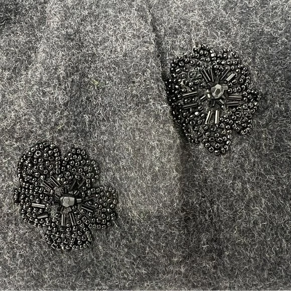 Bolso de hombro Timmy Woods Beverly Hills gris carbón lana fieltro cuentas noche Foto 4 de 4