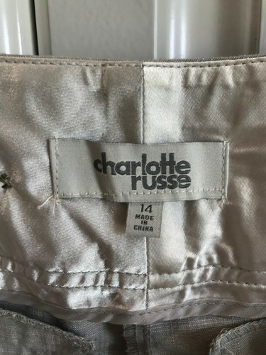 NUEVO Para Mujer Charlotte Russe Capri’s Talla Gris Claro con Rayas Lindos Bolsillos - Imagen 5 de 5