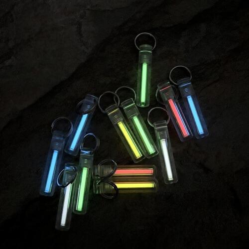 5PCS Glow in the Dark Keychain Necklace Pendant 3x22.5mm Glass Tube EDC Charm - Picture 3 of 15
