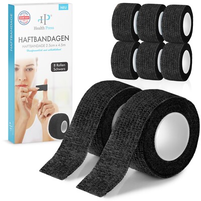 Health Press Haftbandage 8x (2,5cm x 4,5m) - verschiedene Farben