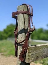 Top quality handmade hot oiled ranch Browband headstall. Horse Tack. 
