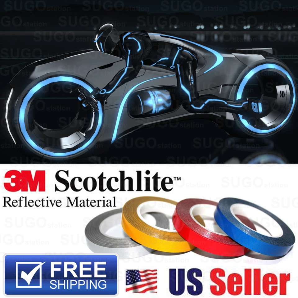 Cinta de seguridad reflectante autoadhesiva 3M AZUL a rayas hágalo usted mismo pegatina reflector 150 pies Foto 2 de 4