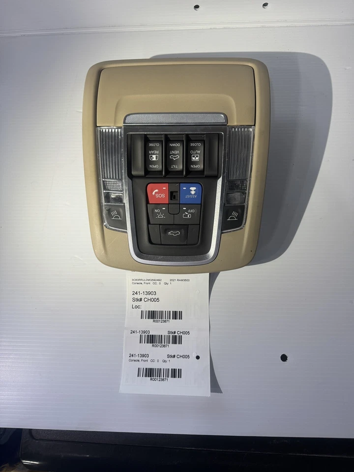 19-22 DODGE RAM 2500 3500 LARAMIE PAINEL SUPERIOR CÚPULA LUZES TETO SOLAR CORREDIÇA TRASEIRA - Imagem 2 de 4