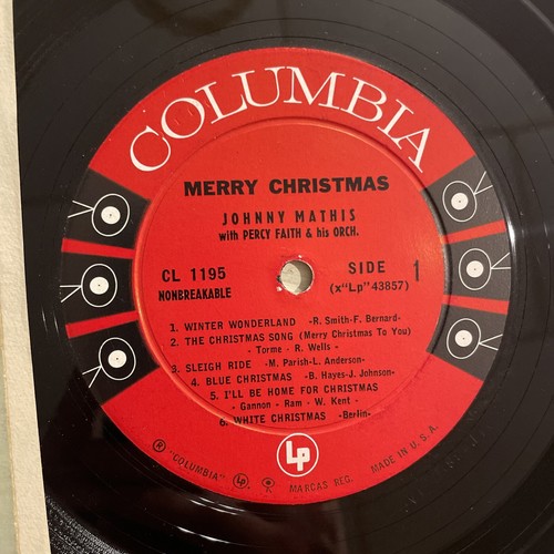 Johnny Mathis Merry Christmas LP Columbia RARE MONO 6 Eye 1st Press TOP EX!!!! - Picture 3 of 4